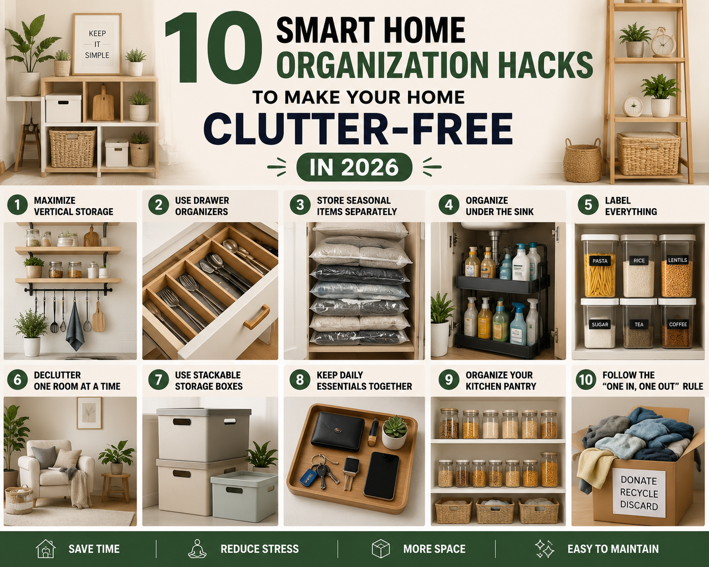 10 Smart Home Organization Hacks for a Clutter-Free Home | Shelfique